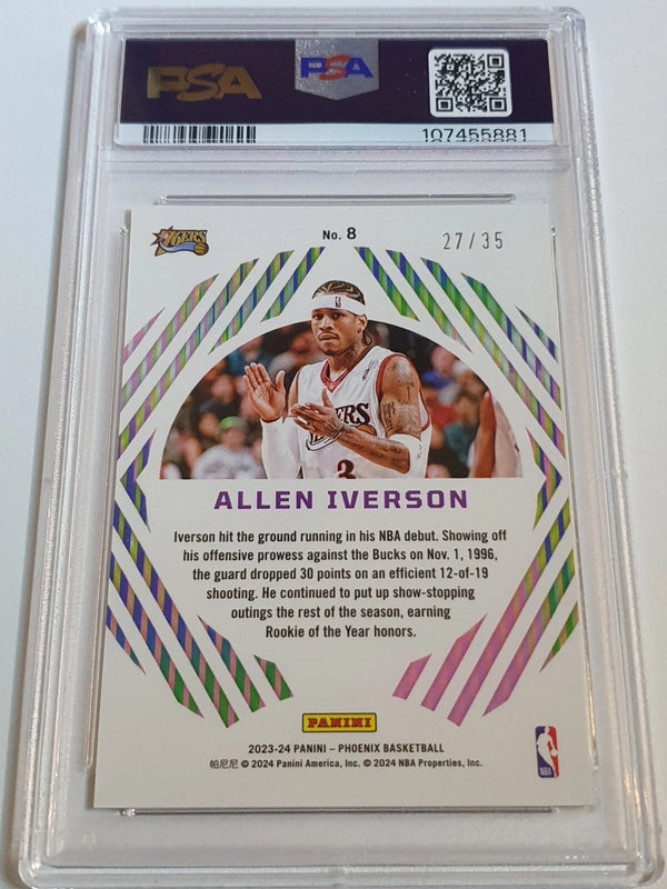 2023 Panini Phoenix Allen Iverson #8 YELLOW /35 Holo Mystique - PSA 9 (POP 3)