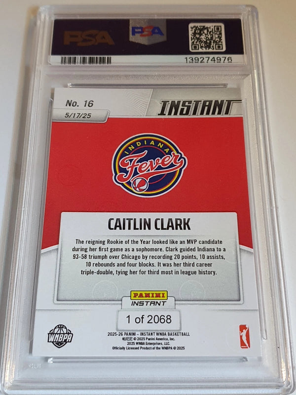 2025 Panini Instant WNBA Caitlin Clark #16 /2068 - PSA 9 (POP 17)