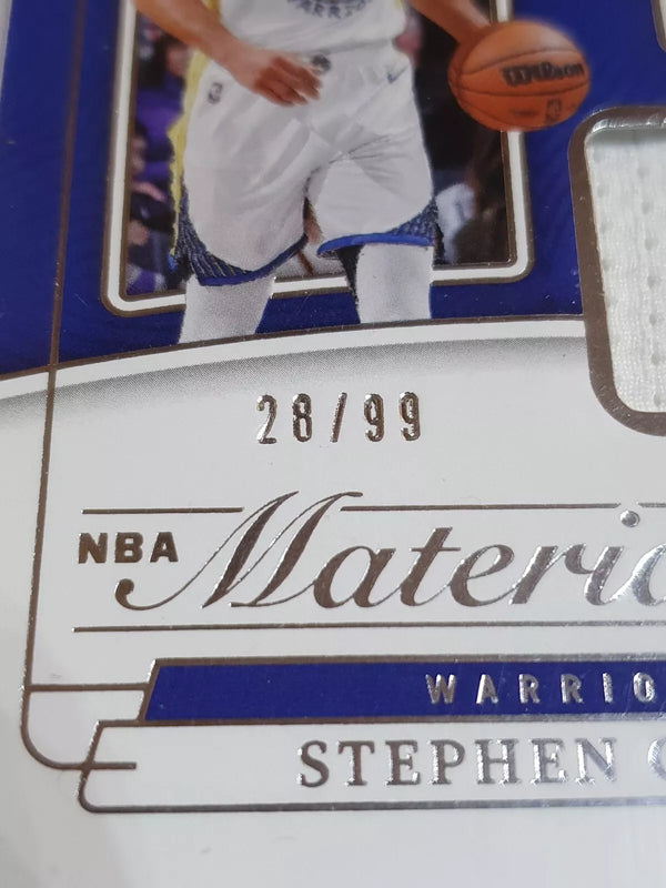 2022 Panini National Treasures Stephen Curry #PATCH /99 Game Worn Jersey - Rare