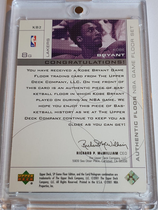 2001 Upper Deck SP Kobe Bryant Authentic Game Floor - Rare