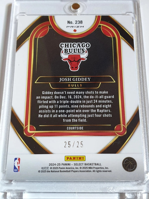 2024 Panini Select Josh Giddey #238 DISCO BLUE 25/25 Holo (Bulls) - Rare