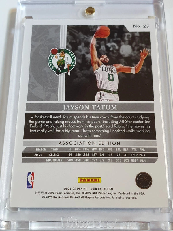2021 Panini Noir Jayson Tatum #23 /99 Association Edition - Ready to Grade