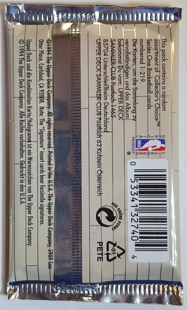 1994 Collector's Choice Basketball Series 1 German - Factory Sealed Packs