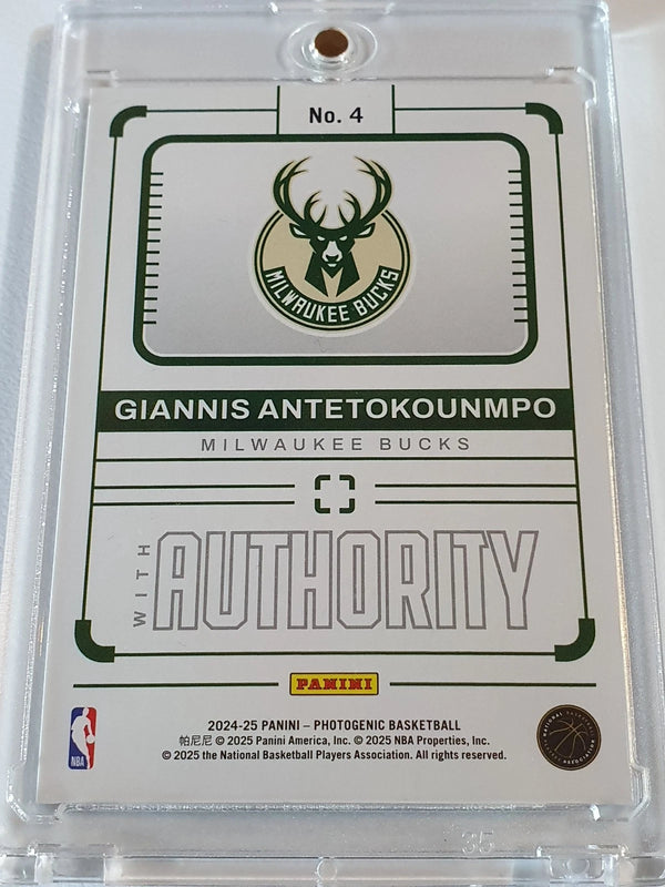2024 Panini Photogenic Giannis Antetokounmpo #4 DIAMOND /75 Holo - Rare