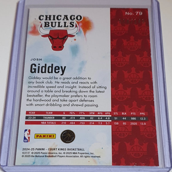 2024 Panini Court Kings Josh Giddey #79 RUBY /149 Holo (Bulls) - Ready to Grade