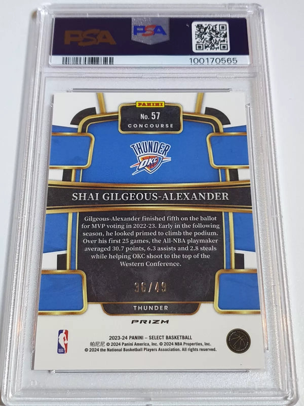 2023 Select Shai Gilgeous-Alexander #57 RED DISCO /49 Holo - PSA 9 (POP 2)