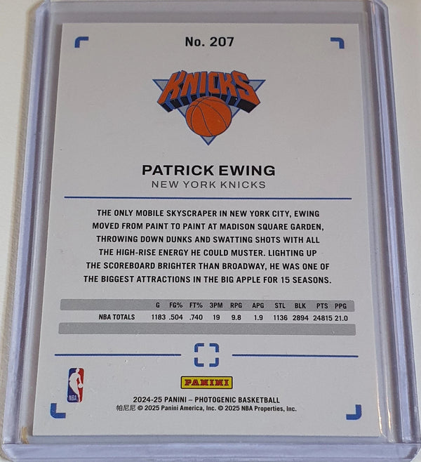 2024 Photogenic Patrick Ewing #207 STARDUST /65 Holo Legends - Ready to Grade