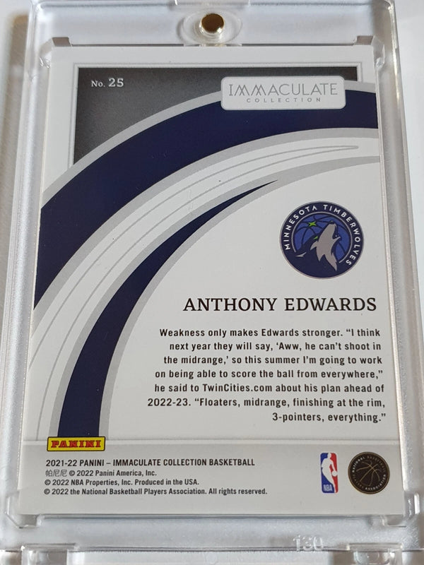 2021 Panini Immaculate Anthony Edwards #25 SILVER /99 Foil Edition - Rare