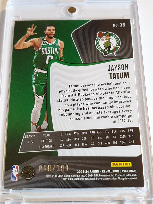 2023 Panini Revolution Jayson Tatum #35 RED SWIRL /199 Holo - Ready to Grade