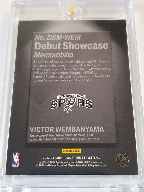 2023 Panini Court Kings Victor Wembanyama Rookie #PATCH Jersey Debut Showcase RC