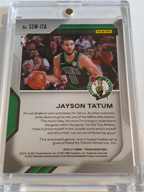 2020 Panini Prizm Jayson Tatum #PATCH Game Worn Jersey - Ready to Grade