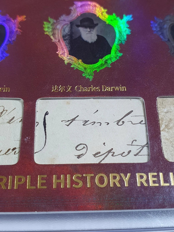 2024 Eternal Albert Einstein Charles Darwin Isaac Newton #RELICS RED /25 Holo
