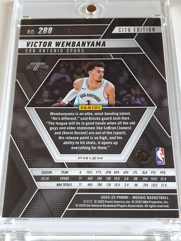 2024 Panini Mosaic Victor Wembanyama #288 FAST BREAK RED /99 Holo - Rare