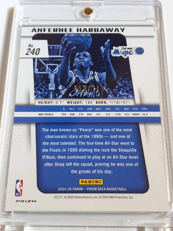 2024 Panini Prizm Deca Anfernee Hardaway #240 BLUE /149 Holo - Ready to Grade