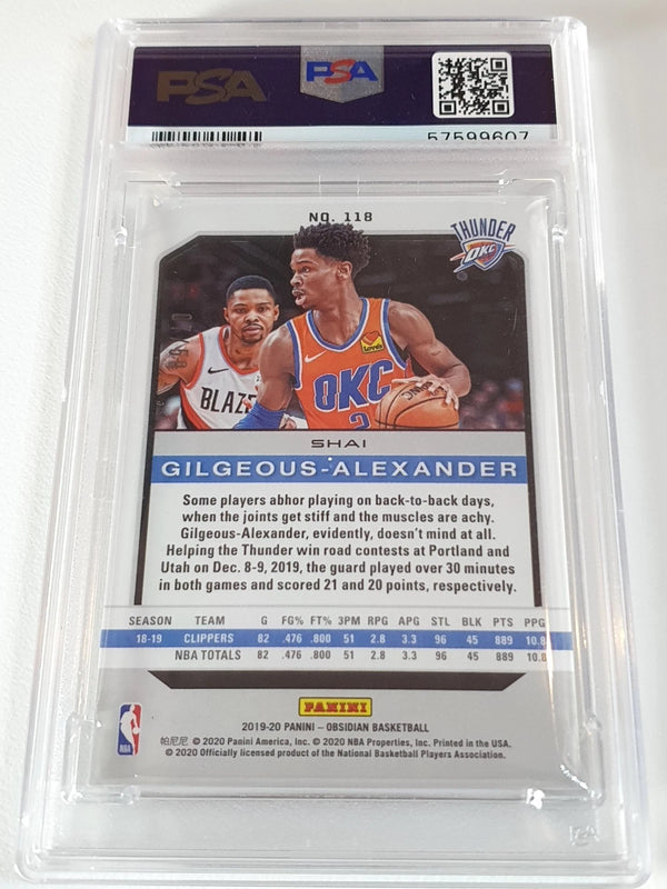 2019 Obsidian Shai Gilgeous-Alexander #118 ORANGE /50 Holo - PSA 9 (POP 3)