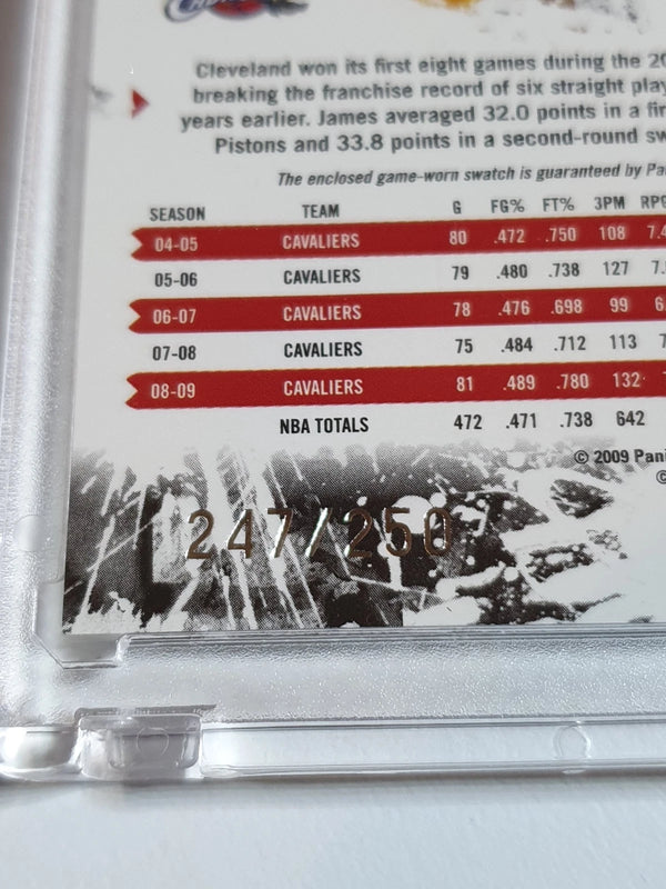 2009 Rookies & Stars LeBron James #PATCH GOLD /250 Game Worn Jersey - Rare