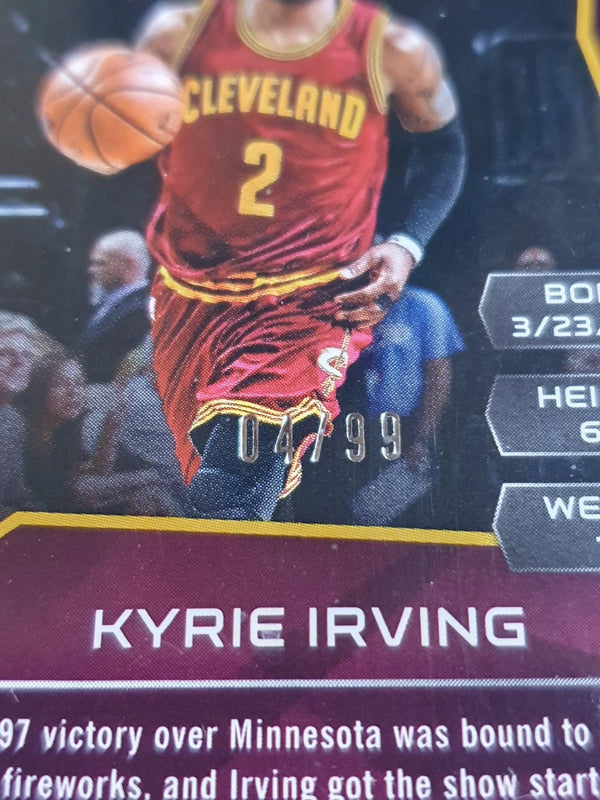 2016 Spectra Kyrie Irving #PATCH NEON BLUE /99 Holo - Ready to Grade
