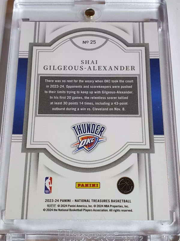 2023 National Treasures Shai Gilgeous-Alexander #25 SILVER /99 Foil Edition Rare