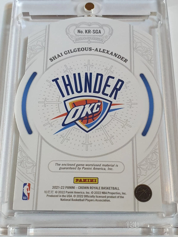 2021 Panini Crown Royale Shai Gilgeous-Alexander #PATCH Game Worn Jersey - Rare