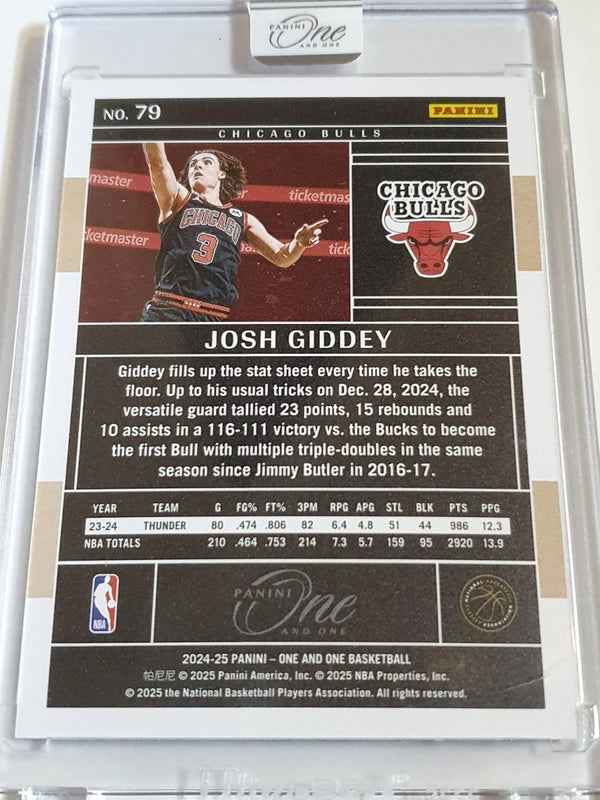 2024 Panini One and One Josh Giddey #79 BLUE /35 Holo (Bulls) - Factory Sealed