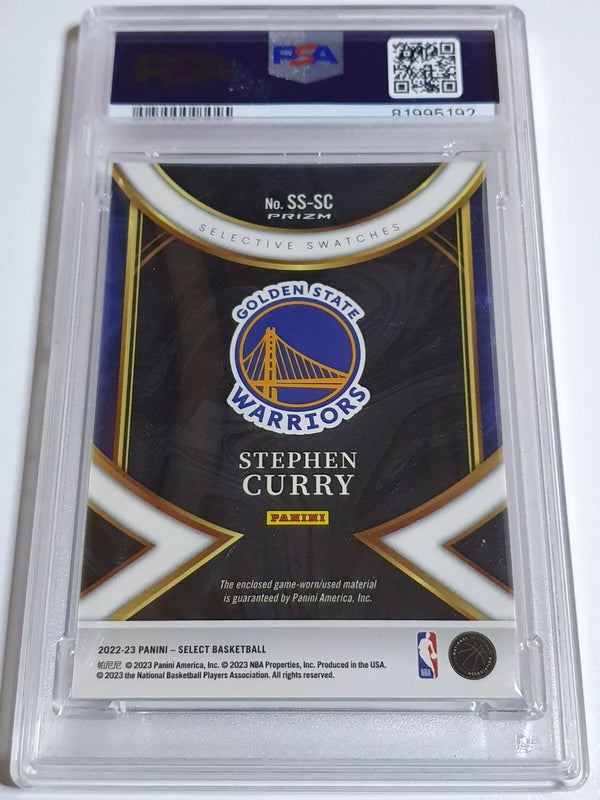 2022 Select Stephen Curry #PATCH SILVER Prizm Game Worn Jersey - PSA 9 (POP 11)