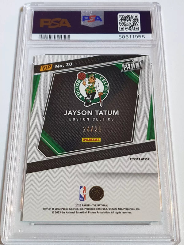 2023 National VIP GOLD Jayson Tatum #30 BLUE YELLOW GREEN /75 Holo - PSA 10