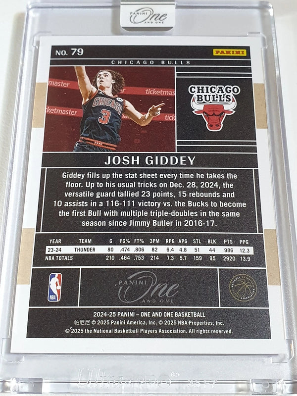 2024 Panini One and One Josh Giddey #79 PURPLE /25 Holo - Factory Sealed