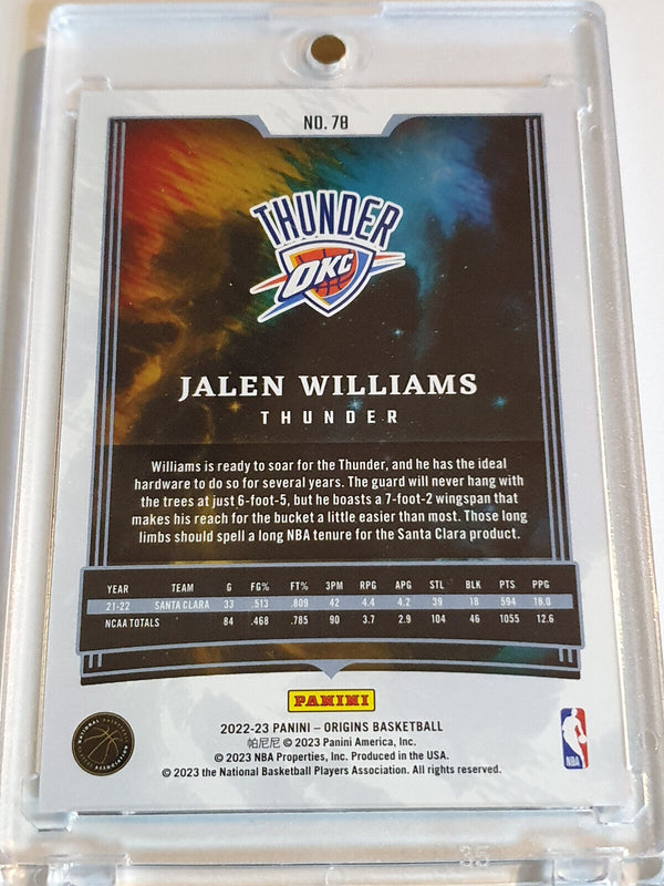 2022 Panini Origins Jalen Williams Rookie #78 TURQUOISE /25 Edition RC - Rare