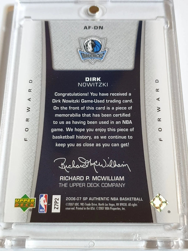 2006 SP Authentic Dirk Nowitzki #PATCH Game Worn Jersey - Ready to Grade