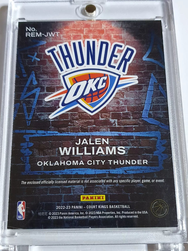 2022 Panini Court Kings Jalen Williams Rookie #PATCH RC Jersey Swatch