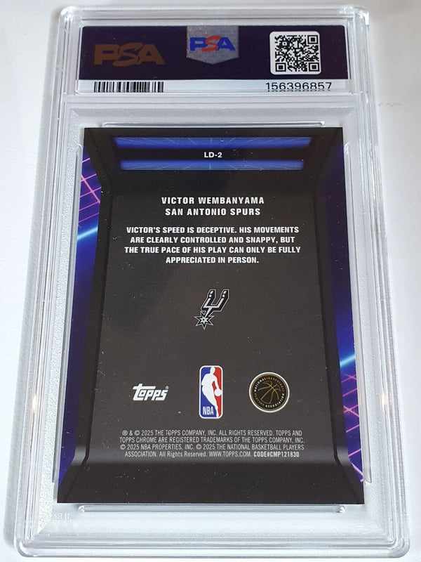 2025 Topps Chrome Victor Wembanyama #LD-2 PURPLE /75 Refractor - PSA 9 (POP 2)