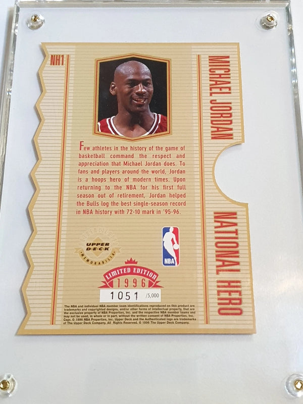 1996 Upper Deck Michael Jordan #NH1 /5000 Jumbo Die-Cut National Hero - Rare