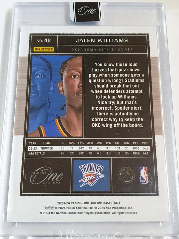 2023 Panini One and One Jalen Williams #48 BLUE /35 Holo - Panini Factory Sealed