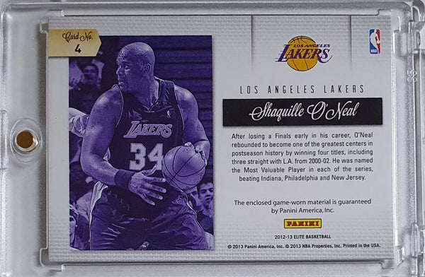 2012 Panini Elite Shaquille O'Neal #PATCH Game Worn Jersey - Ready to Grade