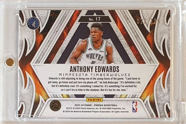 2023 Panini Phoenix Anthony Edwards #17 RED /125 Holo Fire Forged - Rare