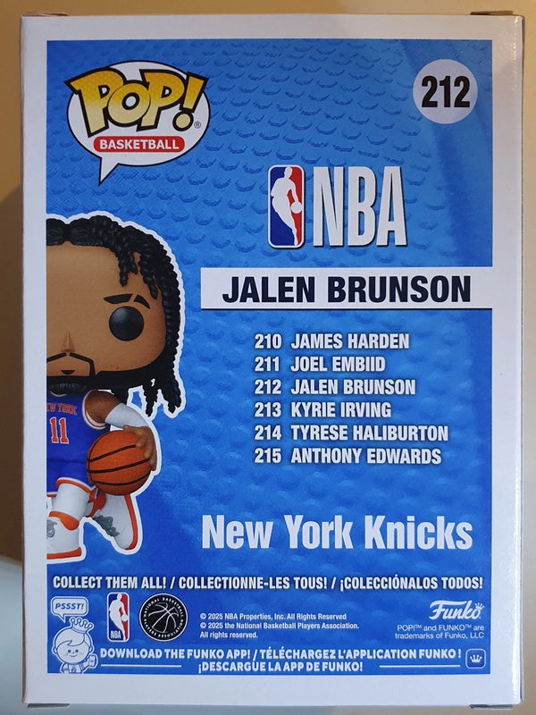 Jalen Brunson Funko Figure #212 (Blue Jersey Pop Figurine) - With Protector
