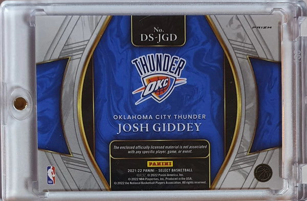 2021 Panini Select Josh Giddey Rookie #PATCH SILVER Holo Draft Selection - Rare