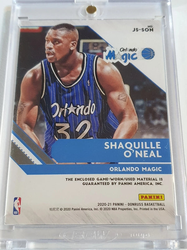 2020 Donruss Shaquille O'Neal #PATCH 2 Color Striped Game Worn Jersey - Rare