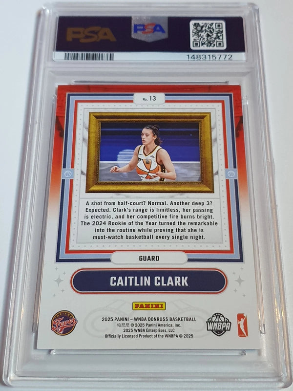 2025 Panini Donruss WNBA Caitlin Clark #13 BLUE PRESS PROOF - PSA 9 (POP 3)