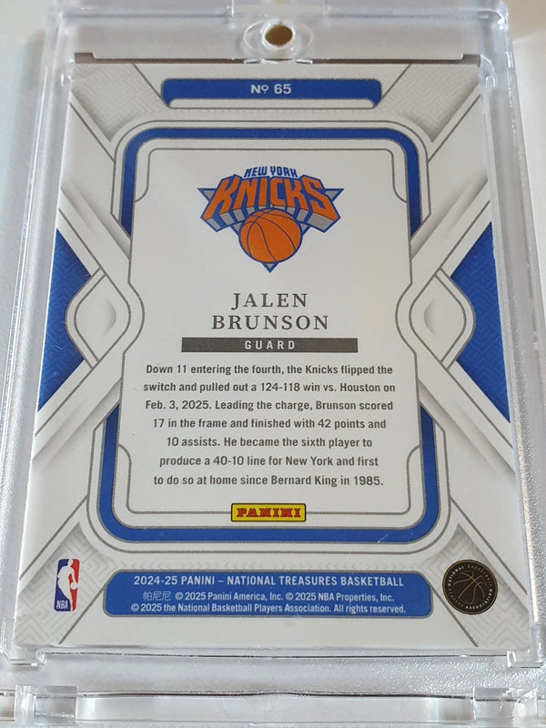2024 Panini National Treasures Jalen Brunson #65 SILVER /75 Foil Edition - Rare