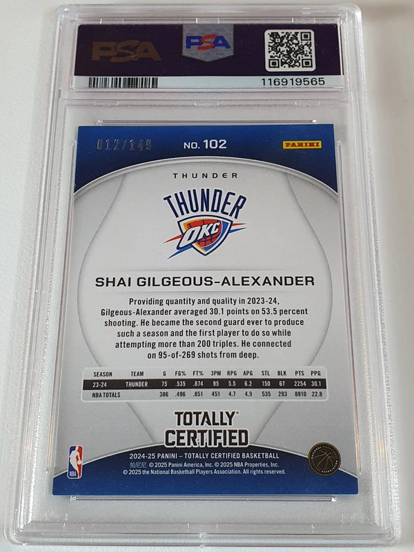 2024 Totally Certified Shai Gilgeous-Alexander MIRROR RED /149 - PSA 9 POP 2