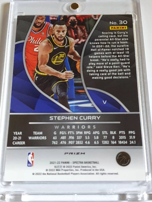 2021 Panini Spectra Stephen Curry #30 GREEN Hyper Prizm Variation - Rare