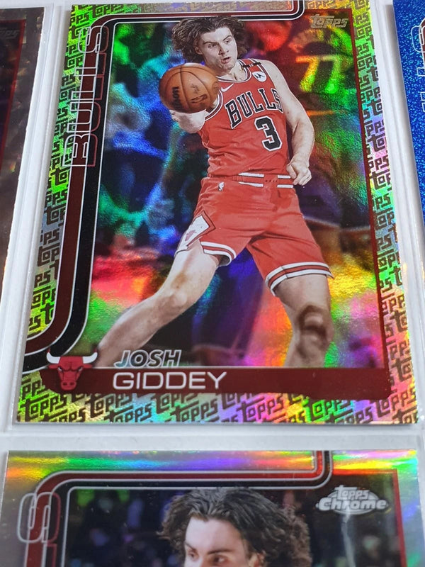 Lot of 6 x 2025 Topps Josh Giddey (Bulls) Holos Refractors Variants Silver