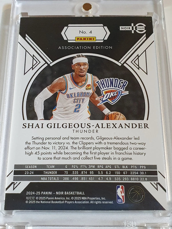 2024 Panini Noir Shai Gilgeous-Alexander #4 HOLO SILVER /49 Association Edition