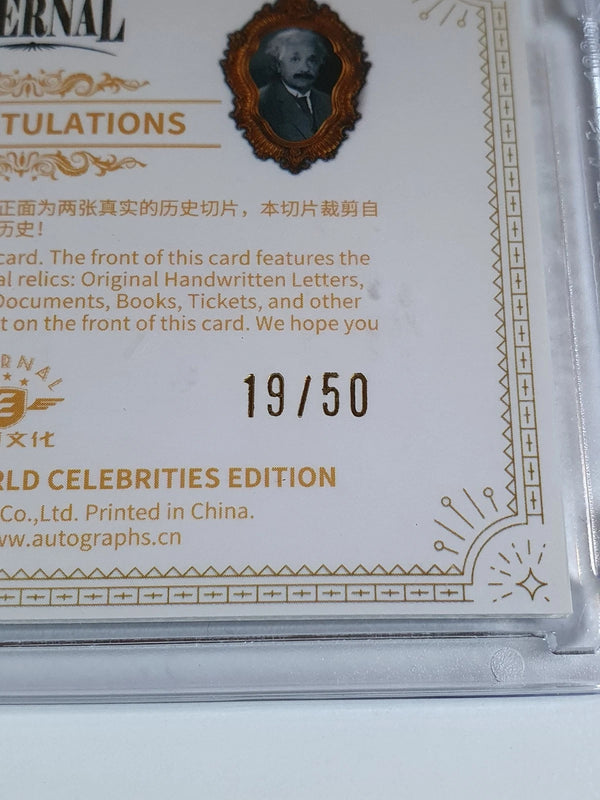 2024 Eternal Leonardo da Vinci Albert Einstein #RELICS SILVER /50 Dual Relics