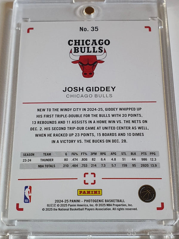 2024 Panini Photogenic Josh Giddey #35 DIAMOND /75 Holo - Ready to Grade