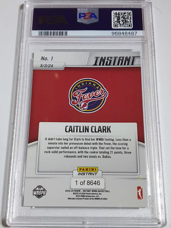 2024 Panini Instant WNBA Caitlin Clark Rookie #1 /8646 Debut RC - PSA 9