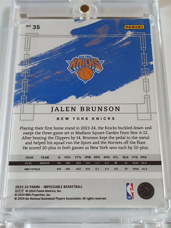 2023 Panini Impeccable Jalen Brunson #35 SILVER /75 Edition - Ready to Grade