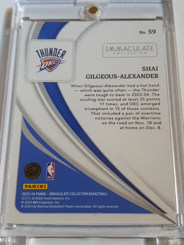 2023 Panini Immaculate Shai Gilgeous-Alexander #59 RED /49 Foil Action - Rare
