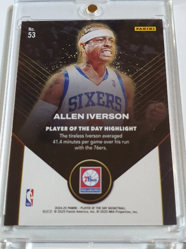 2024 Panini Allen Iverson 53 PURPLE /25 Holo Player of the Day - Ready to Grade
